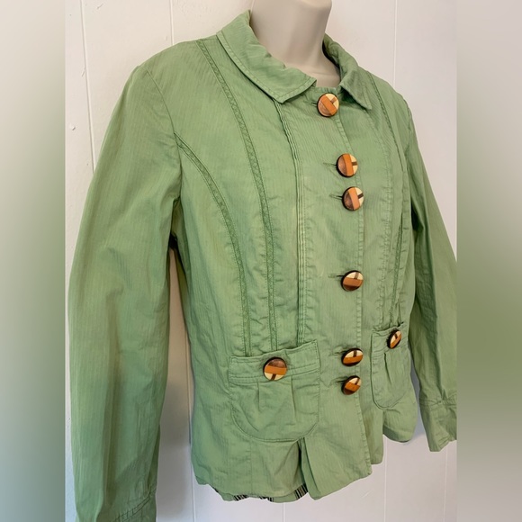 Vtg Dolce and Gabbana Green Y2K cropped Peplum Jacket size 32/46 USA size XS/S - Picture 1 of 8